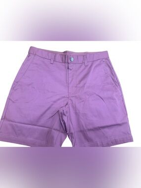 Fabletics Men's Chino Shorts Purple Multi-Pocket 4-Way Stretch 9" Inseam